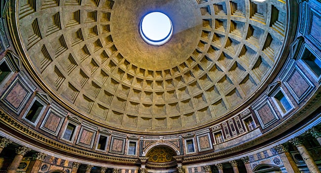 the Pantheon dome and occulus