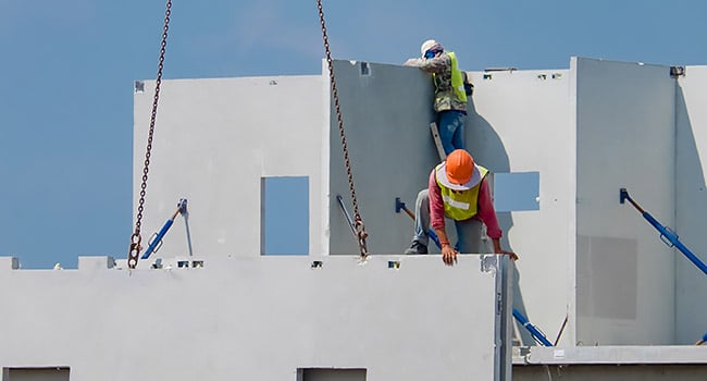 assembling precast concrete panels